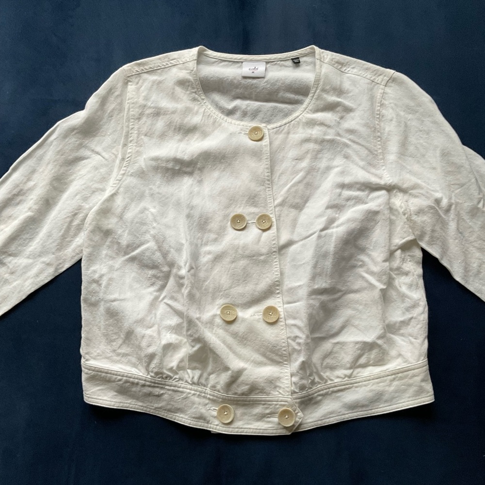CAbi Piazza‎ White Button Front Jacket - image 2